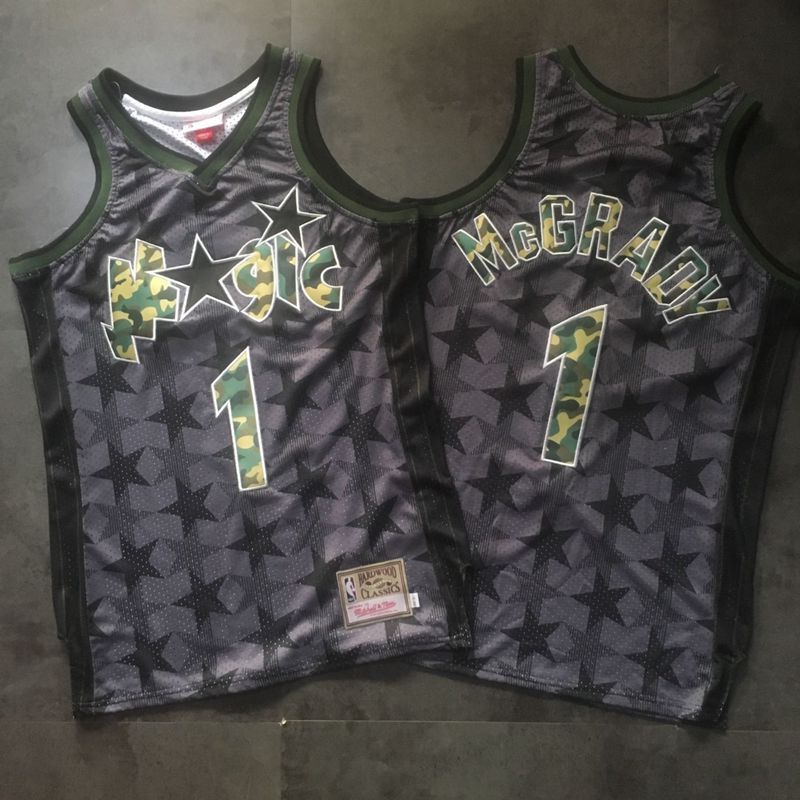 Men Orlando Magic #1 Mcgrady Black Trowback Camo Swingman NBA Jersey->orlando magic->NBA Jersey